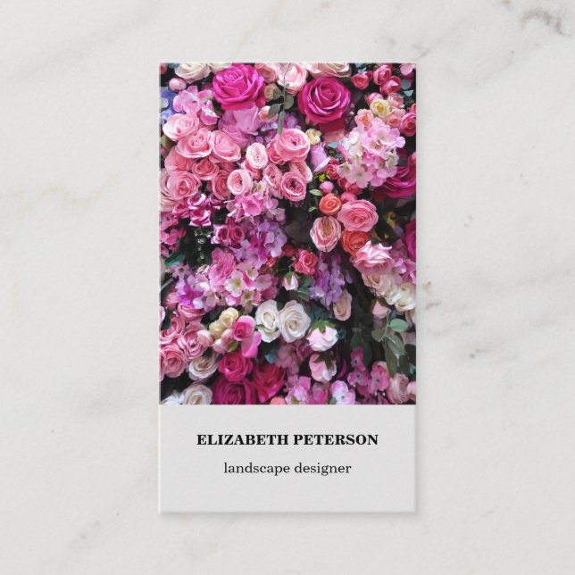 Visita Tarjeta de presentación con fondo floral (Anverso)