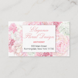 Visita Tarjeta de presentación con fondo floral rosa