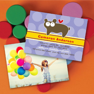 Visita Tarjeta de presentación con foto de perfil de oso 