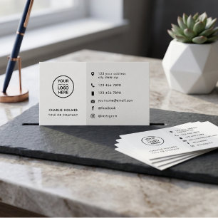 Visita Tarjeta de presentación con icono de logotipo mini