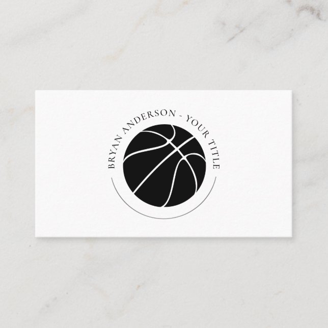 Visita Tarjeta de presentación con logotipo de baloncesto (Anverso)