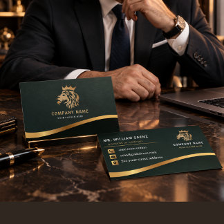 Visita Tarjeta de presentación con logotipo de león elega