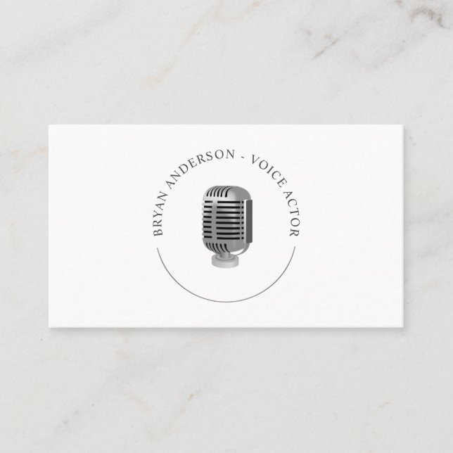Visita Tarjeta de presentación con logotipo de micrófono  (Anverso)