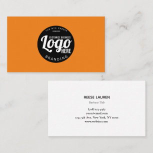 Visita Tarjeta de presentación con logotipo de naranja