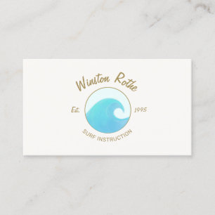Visita Tarjeta de presentación con logotipo de ola oceáni