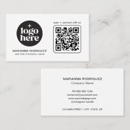 Visita Tarjeta de presentación con logotipo escaneable pr