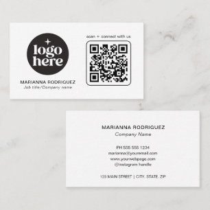 Visita Tarjeta de presentación con logotipo escaneable pr