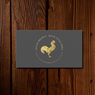 Visita Tarjeta de presentación con logotipo Gold Rooster