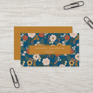 Visita Tarjeta de presentación con motivos florales ilust