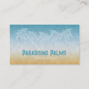 Visita Tarjeta de presentación con silueta de palmera en