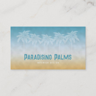 Visita Tarjeta de presentación con silueta de palmera en