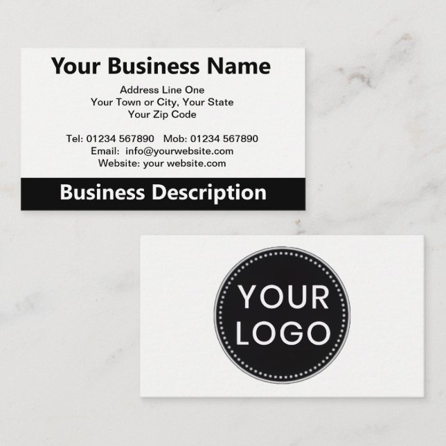 Visita Tarjeta de presentación con su logotipo (Anverso / Reverso)