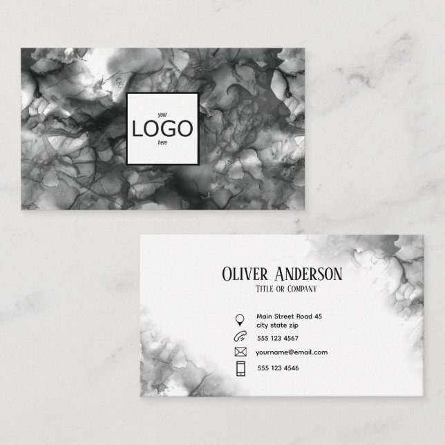 Visita Tarjeta de presentación con tinta negra (Anverso / Reverso)