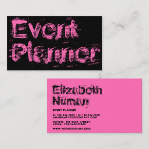 Visita Tarjeta de presentación con tipografía grunge rosa
