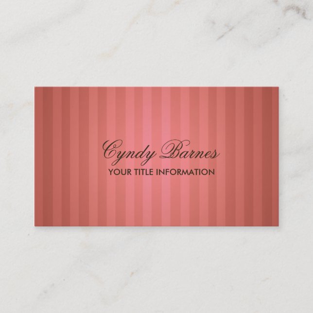 Visita Tarjeta de presentación Coral Stripe (Anverso)