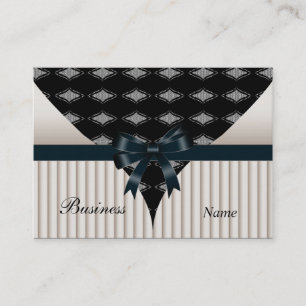 Visita Tarjeta de presentación crema beige lazo negro