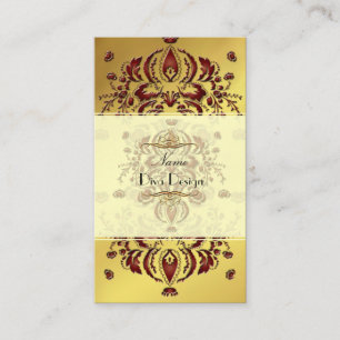 Visita Tarjeta de presentación Crimson Floral Damask sobr