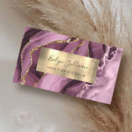 Visita Tarjeta de presentación Dark Mauve Gold Agate