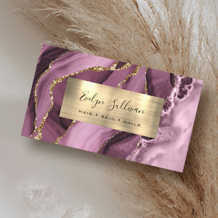 Visita Tarjeta de presentación Dark Mauve Gold Agate
