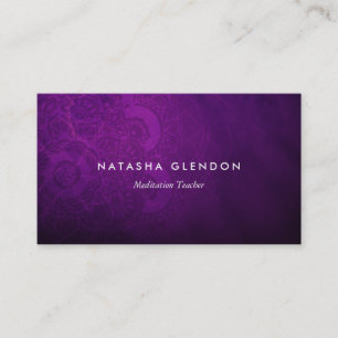 Visita Tarjeta de presentación Dark Plum Purple Mandala Z