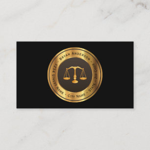 Visita Tarjeta de presentación de abogados Gold Scale