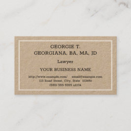 Visita Tarjeta de presentación de abogados humilde, básic