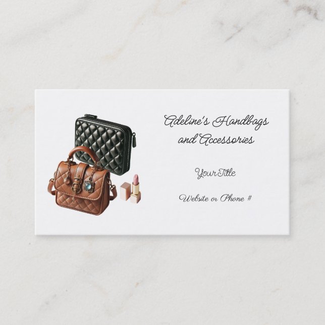 Visita Tarjeta de presentación de accesorios de bolso min (Anverso)