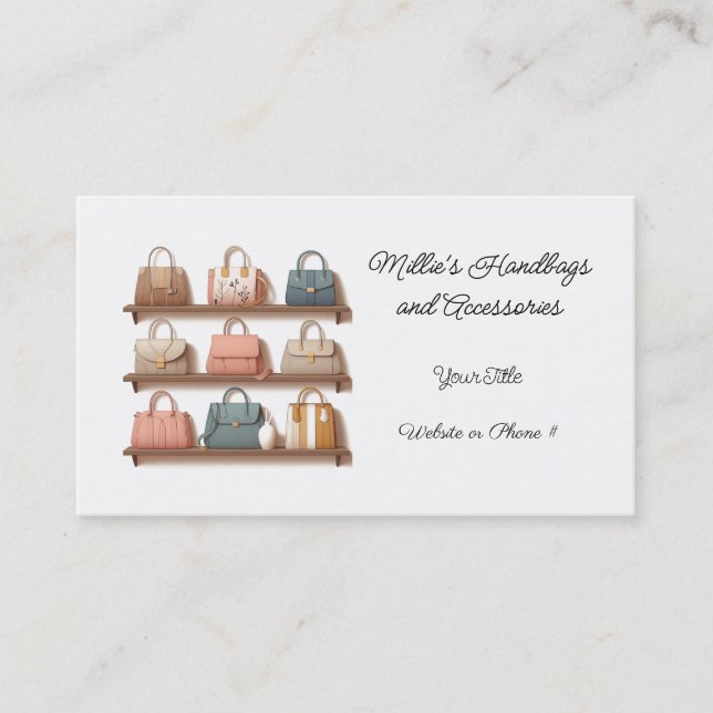 Visita Tarjeta de presentación de accesorios de bolsos de (Anverso)
