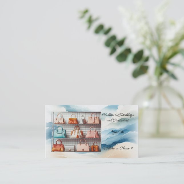 Visita Tarjeta de presentación de accesorios para bolsos  (Anverso de pie)