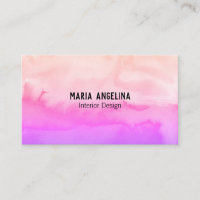 Tarjeta de presentación de acuarela abstracta rosa