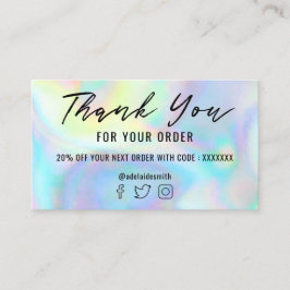 Visita tarjeta de presentación de agradecimiento a la hol