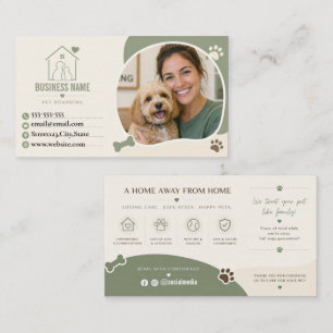 Visita Tarjeta de presentación de alojamiento de mascotas