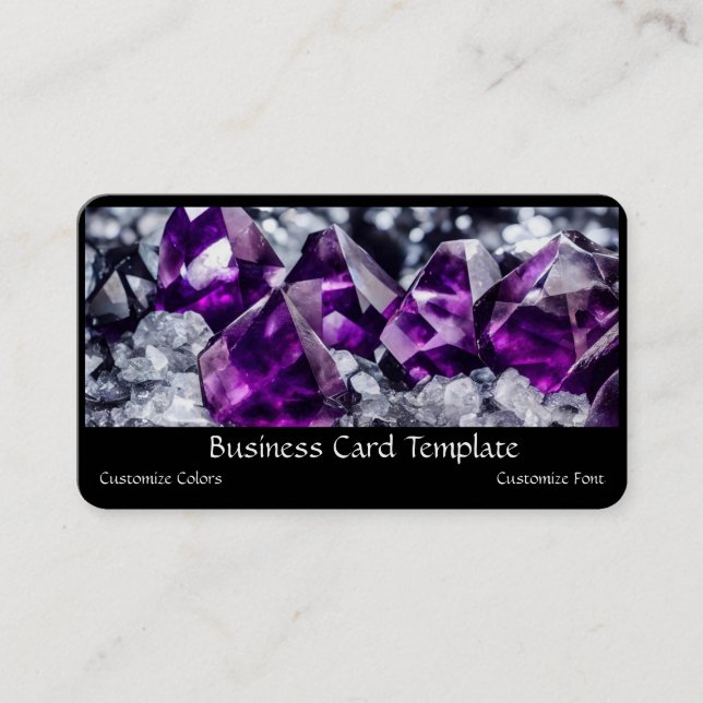 Visita Tarjeta de presentación de Amethyst Crystal Healin (Anverso)