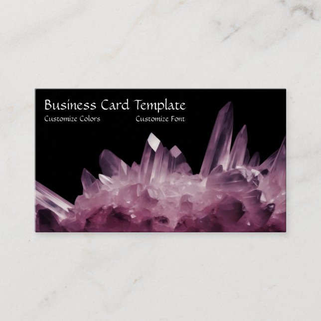 Visita Tarjeta de presentación de Amethyst Healing Crysta (Anverso)