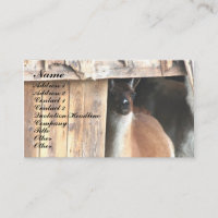Tarjeta de presentación de animales de granja de b