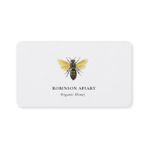 Tarjeta de presentación de apiario de abeja vintag