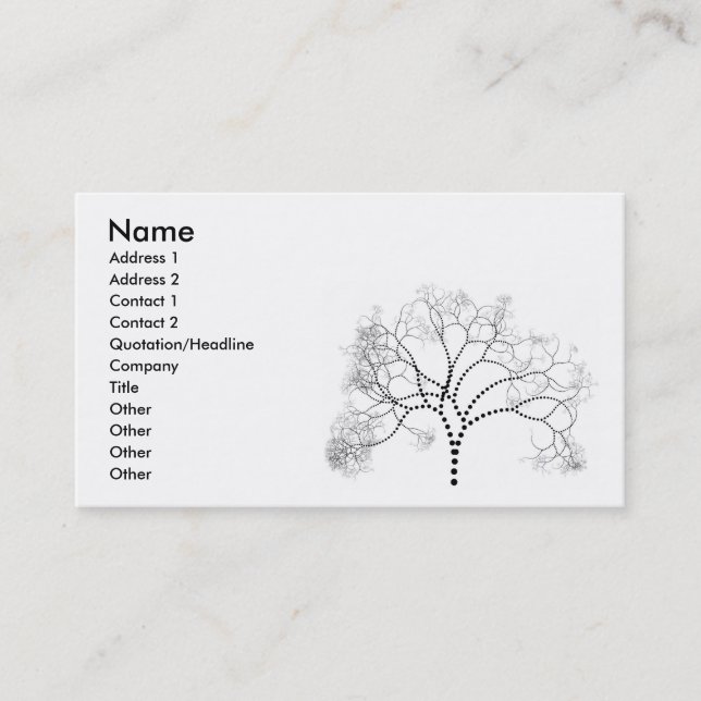 Visita Tarjeta de presentación de árbol (Anverso)