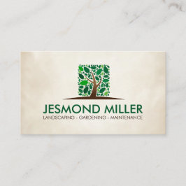 Visita Tarjeta de presentación de árbol cuadrado geométri