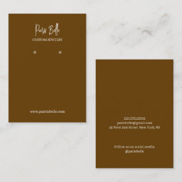 Visita Tarjeta de presentación de aretes de joyería perso