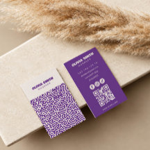 tarjeta de presentación de arte abstracto morado