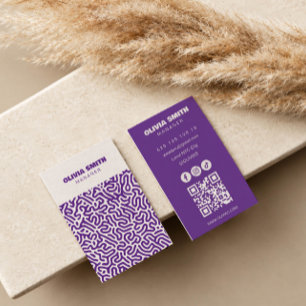 Visita tarjeta de presentación de arte abstracto morado