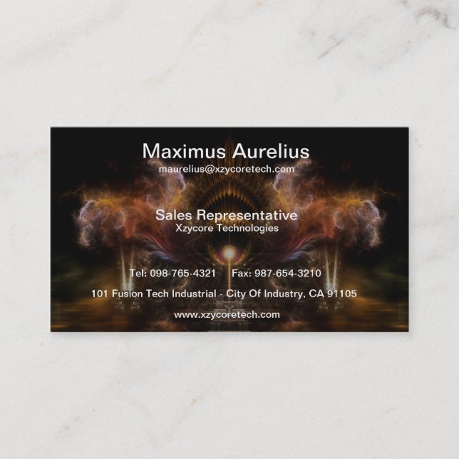 Visita Tarjeta de presentación de arte fractal Wind Storm (Anverso)