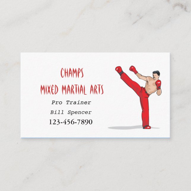 Visita Tarjeta de presentación de artes marciales mixtas (Anverso)