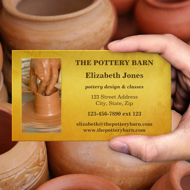 Visita Tarjeta de presentación de artesanías de cerámica  (Ceramics pottery artisan business card with your custom photo)