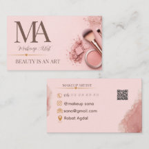 Tarjeta de presentación de artista de maquillaje e