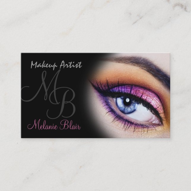 Visita Tarjeta de presentación de artista de maquillaje o (Anverso)