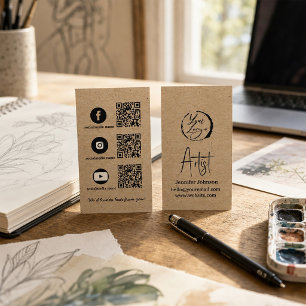 Visita Tarjeta de presentación de artista de papel kraft
