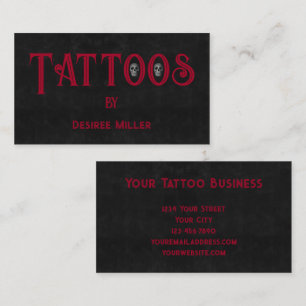 Visita Tarjeta de presentación de artista de tatuajes roj