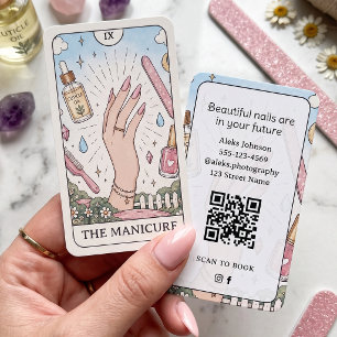 Visita Tarjeta de presentación de artista de uñas Tarot C