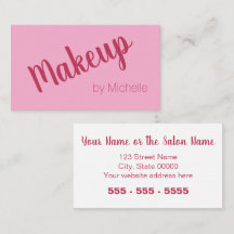 Tarjeta de presentación de artistas de maquillaje 
